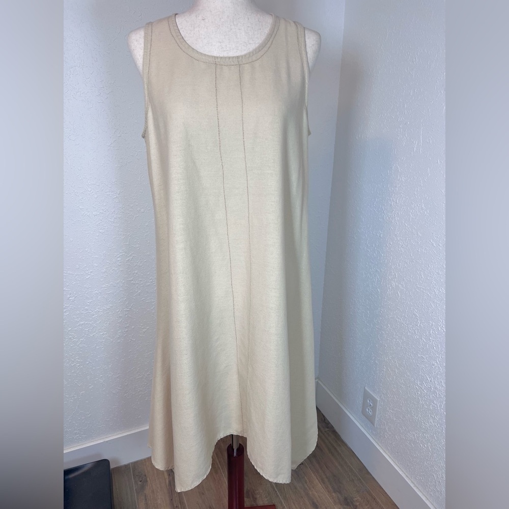 For Cynthia Linen Blend Handkerchief Hem Dress